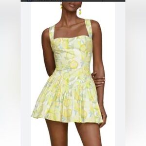 Avec Les Filles Citrus Pattern Dress